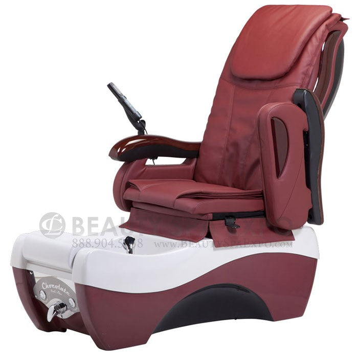 Chocolate 777 Pedicure Chair Burgundy Chair, Burgundy / Silver Base