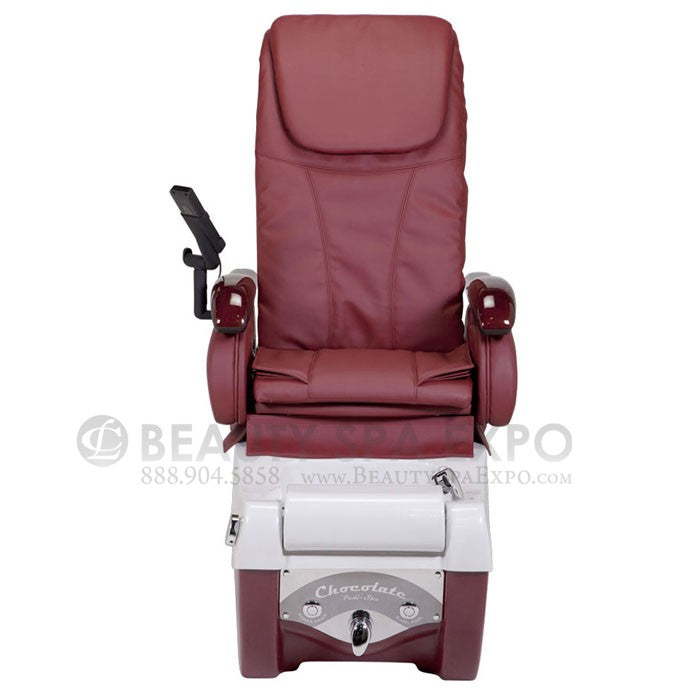 Chocolate 777 Pedicure Chair Burgundy Chair, Burgundy / Silver Base