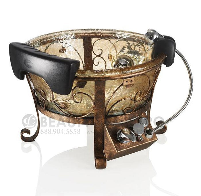 Lenox GS Stand. Champagne Gold Bowl & Bronze Metal Frame  